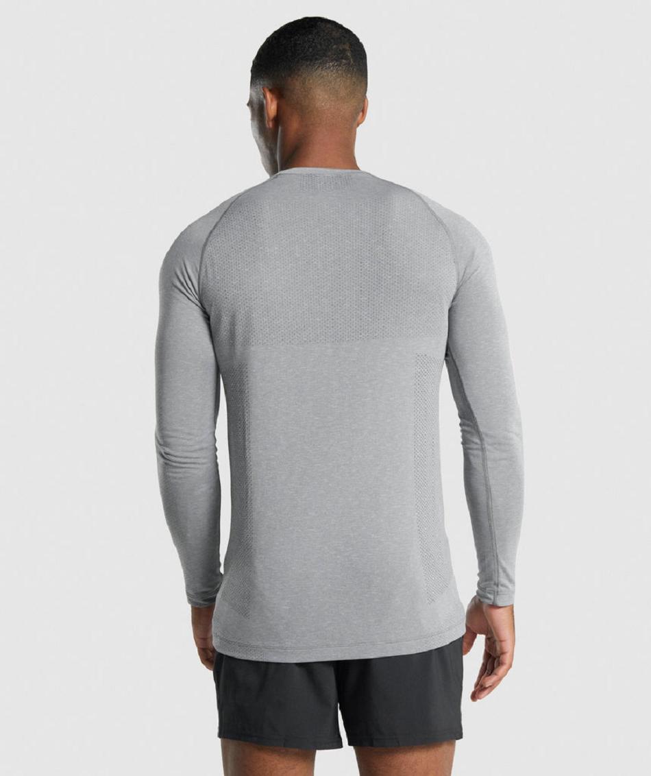 Long Sleeve Gymshark Vital Light Seamless Hombre Gris | CO 3520VRW